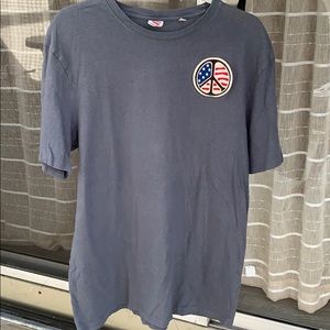 tee with american flag peace sign